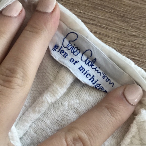 Vintage white wide leg high waisted tapestry pants - Picture 7 of 8